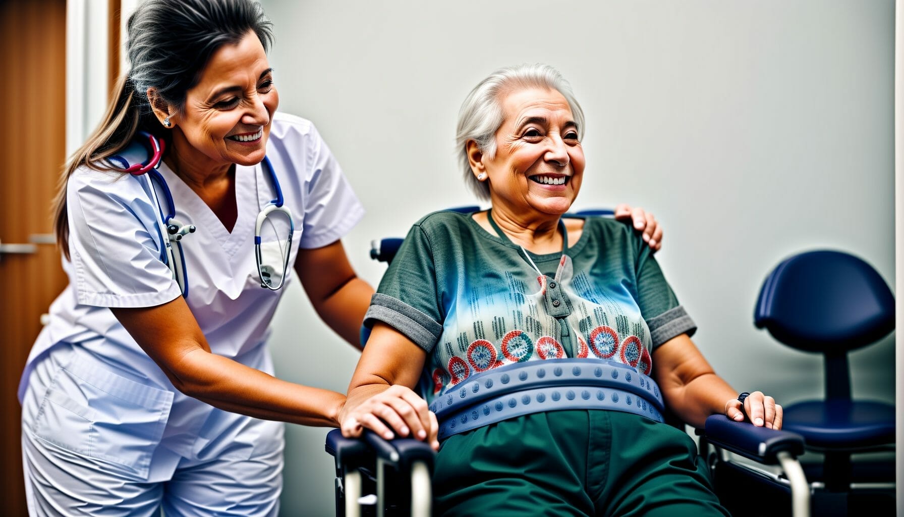 Happy old lady patient