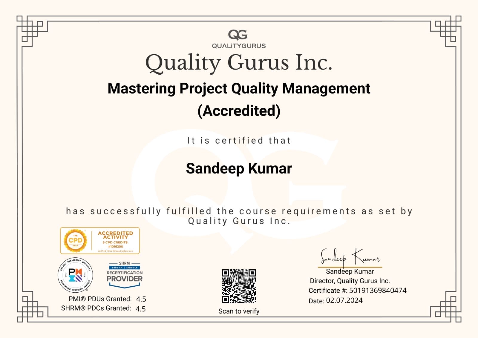 2024 Project Quality Manager Accredited