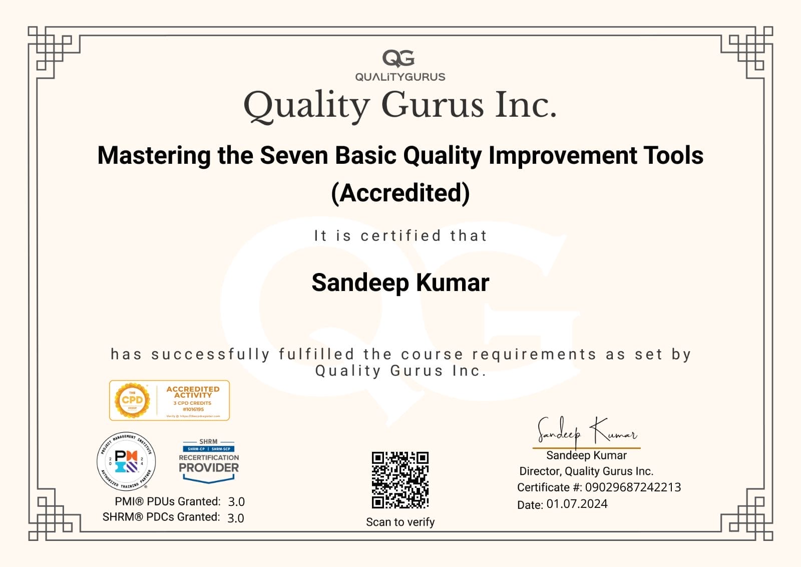 2024 Seven Quality Tools Accredited
