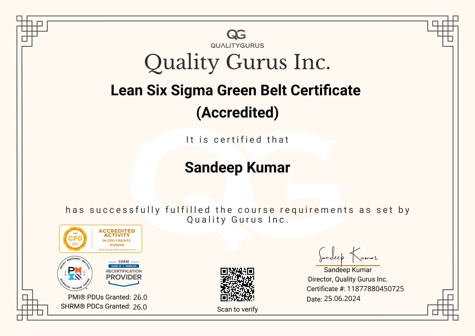 Lean Six Sigma Green Belt Accredited Certification CSSGB LSSGB Exam Quality Gurus