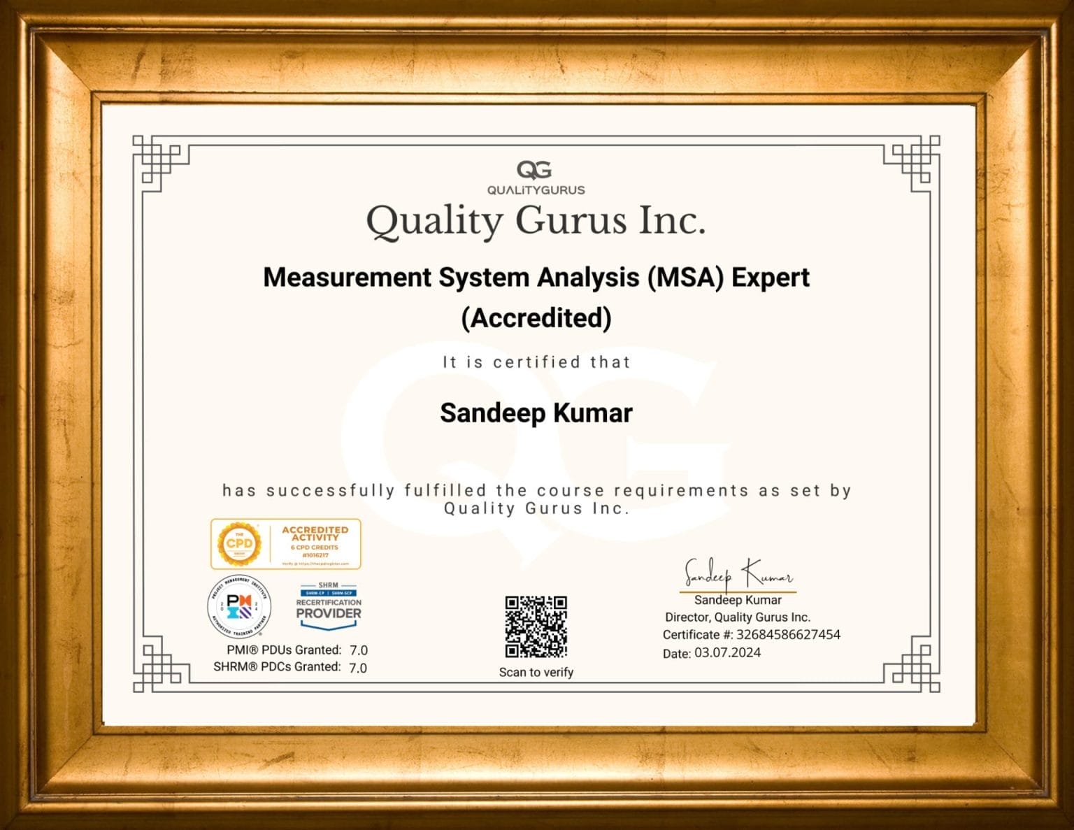 Measurement System Analysis (MSA) Expert (Accredited) Quality Gurus