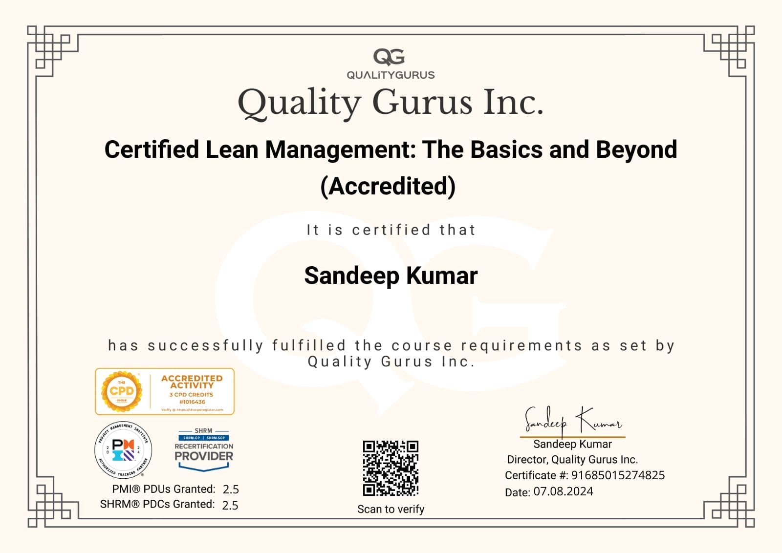 Certified Lean Management The Basics and Beyond Accredited Quality Gurus